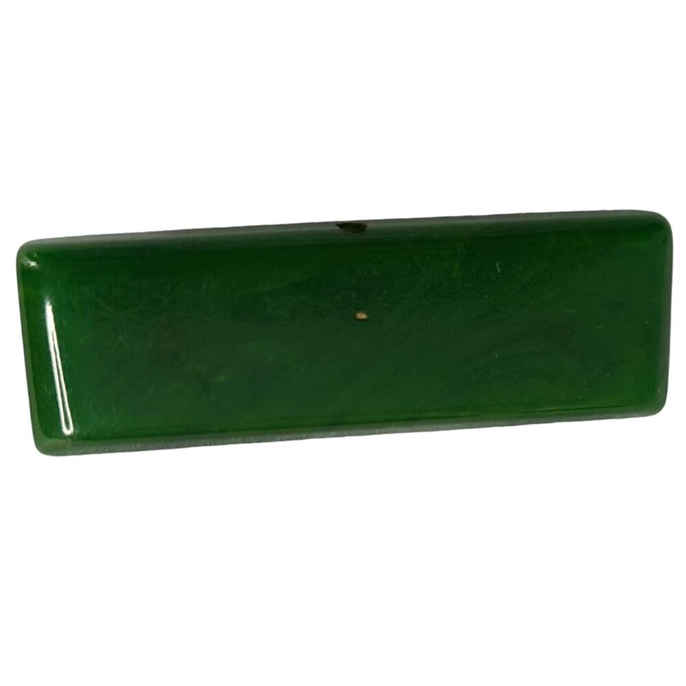 Vintage Mid Century Modern MCM Green Bakelite Bar Brooch 1.5" Tested